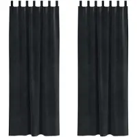 vidaXL Rideaux occultants, 2 pièces, noir, 140 x 225 cm, en velours