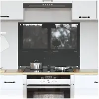 vidaXL Dos de cuisine gris foncé 80 x 60 cm Verre trempé