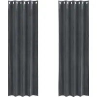 vidaXL Rideaux occultants, 2 pièces, gris clair, 140 x 225 cm, velours