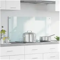 vidaXL Dosseret de cuisine blanc laiteux 100 x 50 cm Verre trempé
