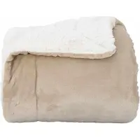 vidaXL Jeté Beige 220 x 240 cm Toison