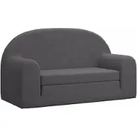 vidaXL Canapé-lit pour enfants 2 places Anthracite Peluche douce