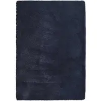 vidaXL Tapis Shaggy à poils longs NAVARRA bleu marine 120x170 cm Polyester
