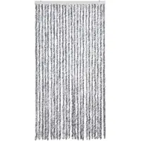 vidaXL Rideau anti-mouches blanc et gris 100x200 cm chenille