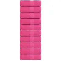 vidaXL Serviettes d'invité 10 pcs rose 30x50 cm 360 g/m² 100% coton