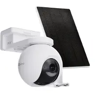 Ezviz CS-HB8/SP – Kit caméra motorisée PTZ 4K avec panneau solaire, Wi-Fi, batterie longue durée, IA intelligente et vision nocturne couleur