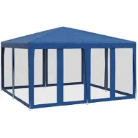 vidaXL Tente de réception avec 8 panneaux latéraux en maille bleue 4x4 m HDPE