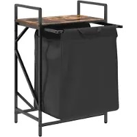 vidaXL Panier à linge 1 compartiment avec étagère en chêne fumé