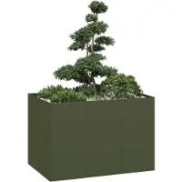 vidaXL Jardinière vert olive 120x80x80 cm acier