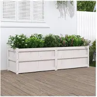 vidaXL Jardinière blanc 180x50x50 cm bois de pin massif