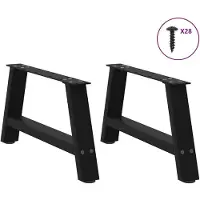 vidaXL Pieds de table basse en forme de A 2 pcs. noir 60x(30-31) cm acier