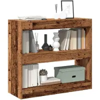 vidaXL Bibliothèque/Séparateur de pièce vieux bois 80x30x72 cm