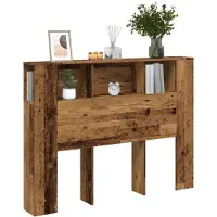 vidaXL Tête de lit avec espace de rangement imitation vieux bois 140x18,5x102,5 cm