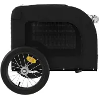 vidaXL Remorque pour vélo Chiens Noir Tissu Oxford et fer