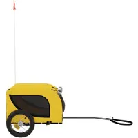 vidaXL Remorque pour vélo Chiens Jaune et noir Tissu Oxford & fer