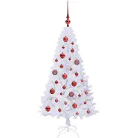 vidaXL Sapin de Noël artificiel avec 150 LED Blanc 120 cm PVC et Acier