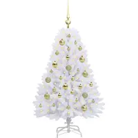 vidaXL Sapin de Noël Artificiel à Branches Articulées Blanc 120 cm