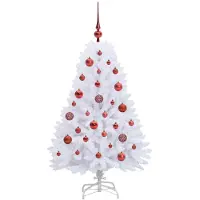 vidaXL Sapin de Noël Artificiel à Branches Articulées Blanc 120 cm