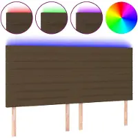 vidaXL Tête de lit LED brun foncé 160x5x118/128 cm Tissu