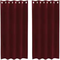 vidaXL Rideaux occultants 2 pcs vin rouge 140 x 175 cm velours