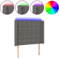 vidaXL Tête de lit LED Gris 103x16x118/128 cm Similicuir