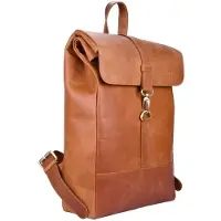 Beocca Bryce sac à dos, en cuir à tannage végétal, compartiment 17 pouces, sac à dos business, fait main, Cognac