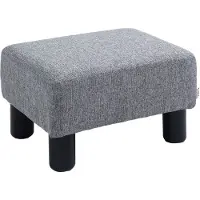 HOMCOM Tabouret Tabouret rembourré pour salon chambre à coucher lin touch bleu foncé 833-666