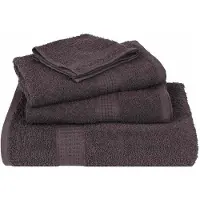 vidaXL Serviettes de bain 4 pcs anthracite 100x150 cm 100% coton