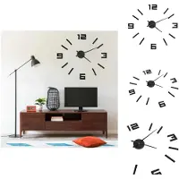 vidaXL Horloge murale 3D Design moderne noir 100 cm XXL - Horloges murales