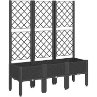 vidaXL Jardinière avec treillis noir 120x40x142 cm PP