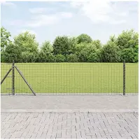 vidaXL Poteaux de clôture 7 pcs Gris Ø32mm 70 cm Acier galvanisé