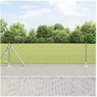 vidaXL Poteau de clôture. Autre 52 pcs Argent 3.2 x 3.2 x 50 cm Acier