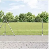 vidaXL Poteaux de clôture 13 pcs Argent Ø32mm 90 cm Acier galvanisé
