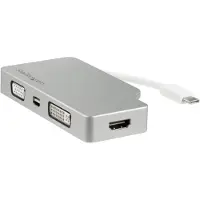 StarTech.com Adaptateur de voyage audio/vidéo 4 en 1 - USB Type-C vers VGA, DVI, HDMI ou Mini DP - 4K convertisseur vidéo