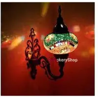 Halay Applique murale orientale – Lampe en mosaïque faite main en Turquie – Ø 19 cm, hauteur 28 cm – LED E14 incluse