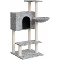 vidaXL Arbre à chat avec colonnes à griffer en sisal gris clair 108,5 cm