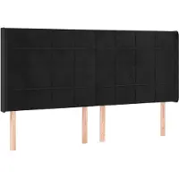 vidaXL Tête de lit avec oreilles noir 183x16x118/128 cm velours