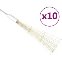 vidaXL Feux d'artifice 10 pcs. Décoration de Noël Blanc chaud 20cm 1400LEDs