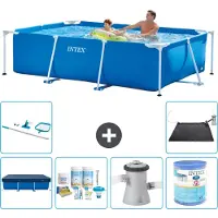 Intex Piscine rectangulaire hors sol - 260x160x65 cm - Composée de 7 pièces - Modèle S30076