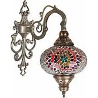 Halay Applique murale orientale – Lampe mosaïque faite main en Turquie – Ø 20 cm, hauteur 28 cm, LED E14 incluse