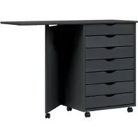 vidaXL Armoire roulante avec bureau MOSS gris bois de pin solide