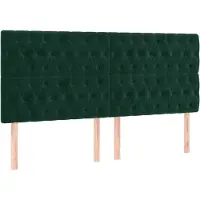 vidaXL Têtes de lit 4 pcs. Vert foncé 90x7x78/88 cm velours