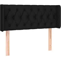 vidaXL Tête de lit avec oreilles Noir 93x16x78/88 cm Tissu