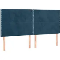 vidaXL Têtes de lit 4 pcs. Bleu foncé 100x5x78/88 cm velours
