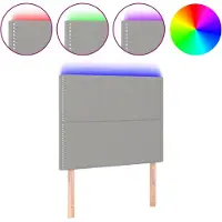 vidaXL Tête de lit LED gris clair 100x5x118/128 cm Tissu