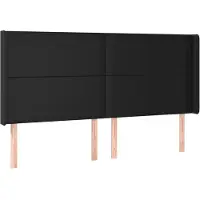 vidaXL Tête de lit avec oreilles Noir 203x16x118/128 cm Similicuir