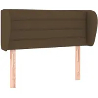 vidaXL Tête de lit avec oreilles brun foncé 103x23x78/88 cm Tissu
