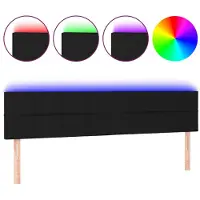 vidaXL LED Tête de lit noir 180x5x78/88 cm Tissu