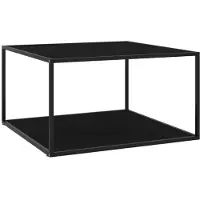vidaXL Table basse noire avec verre noir 90x90x50 cm