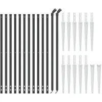 vidaXL Clôture en treillis métallique avec piquets à enfoncer, anthracite, 1,1 x 25 m